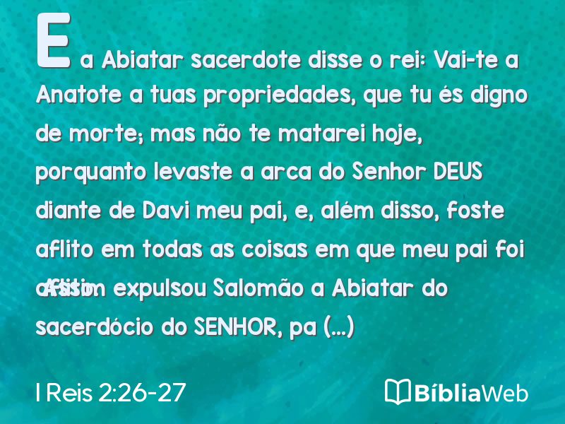 I Reis 2:26-27 em imagem para compartilhar