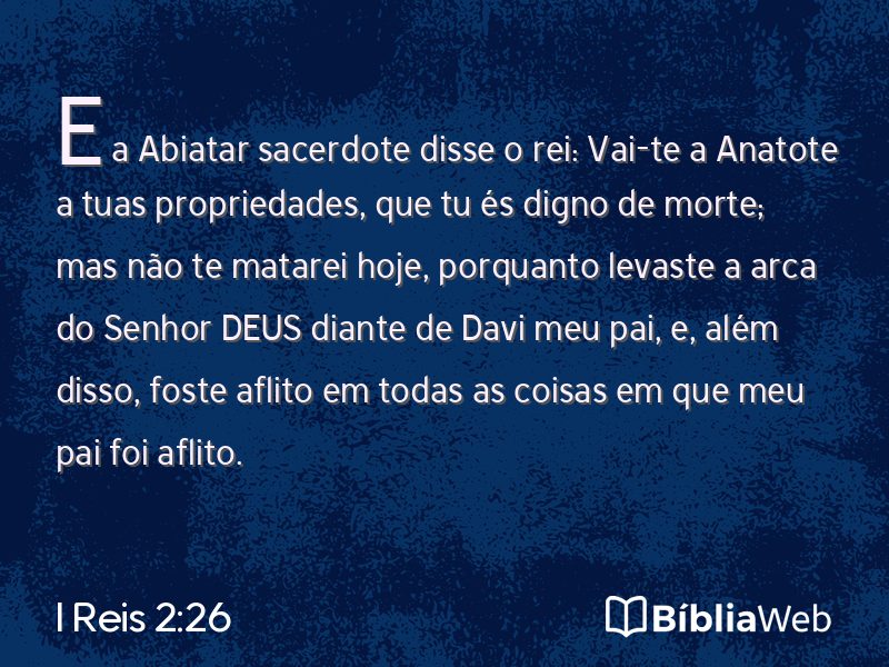 I Reis 2:26 em imagem para compartilhar
