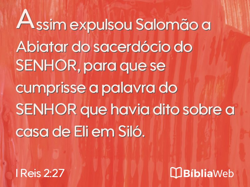 I Reis 2:27 em imagem para compartilhar
