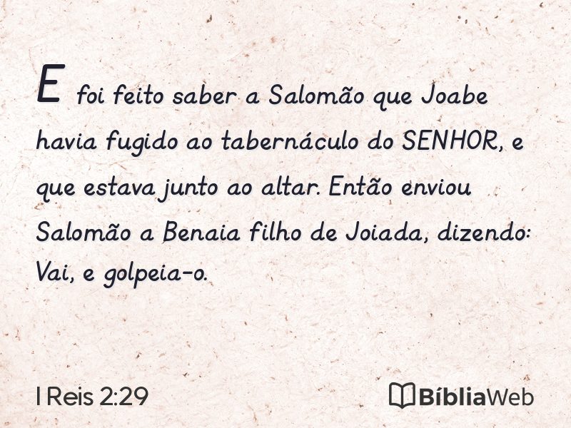 I Reis 2:29 em imagem para compartilhar