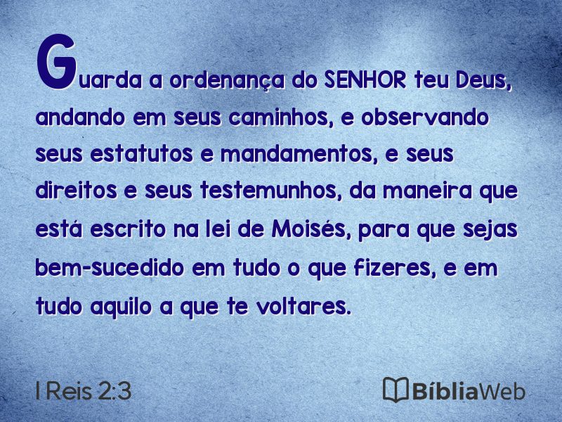 I Reis 2:3 em imagem para compartilhar