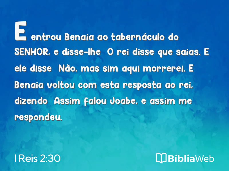 I Reis 2:30 em imagem para compartilhar