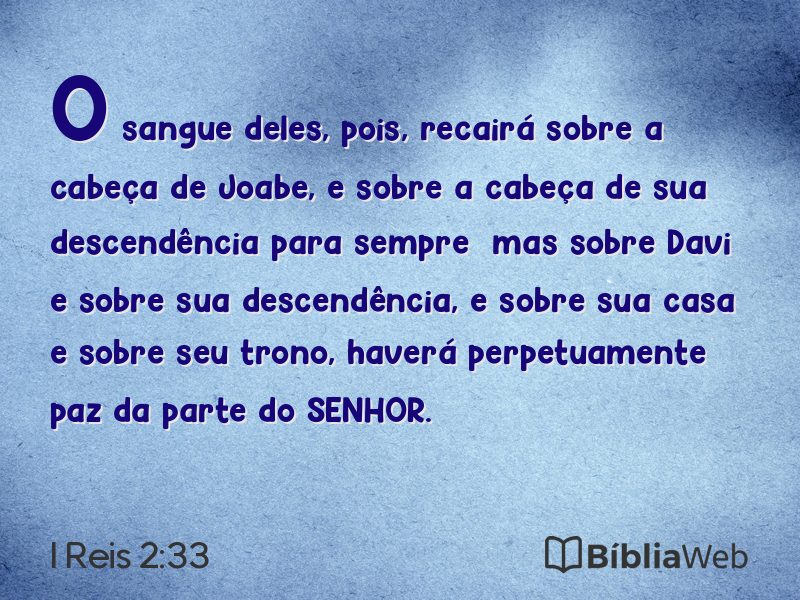 I Reis 2:33 em imagem para compartilhar
