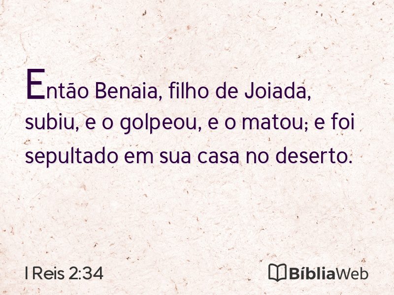 I Reis 2:34 em imagem para compartilhar