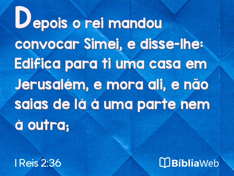 I Reis 2:36 em imagem para compartilhar