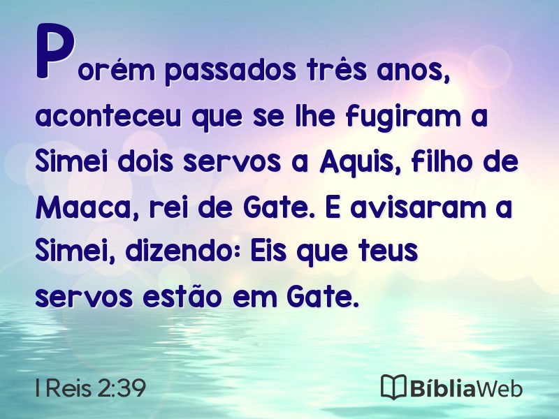 I Reis 2:39 em imagem para compartilhar