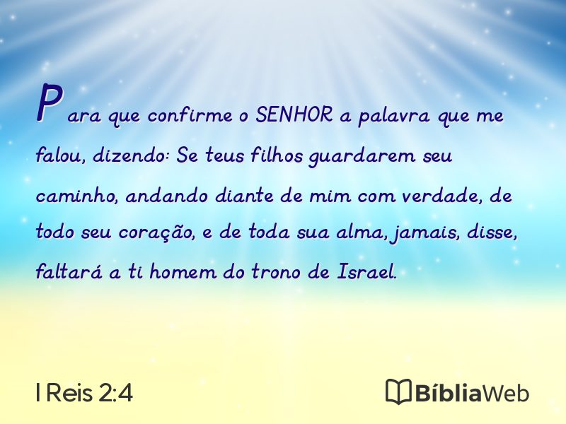 I Reis 2:4 em imagem para compartilhar