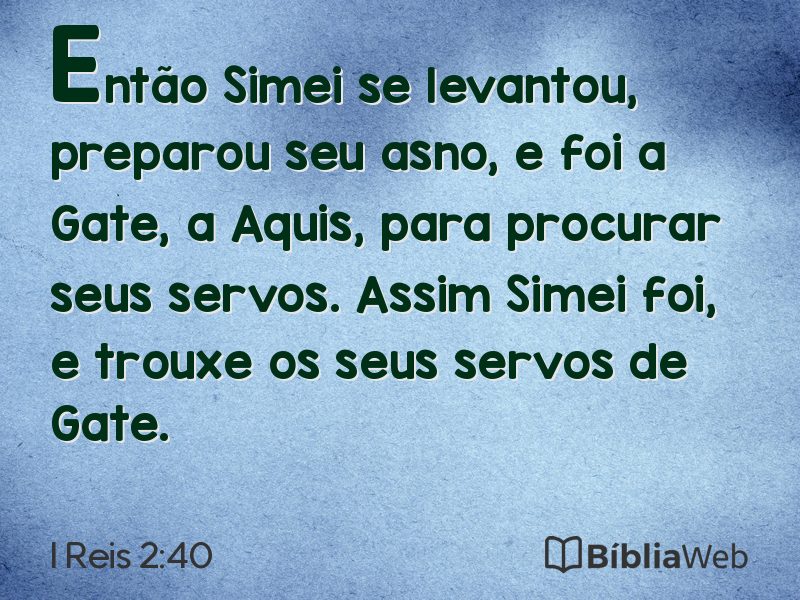 I Reis 2:40 em imagem para compartilhar