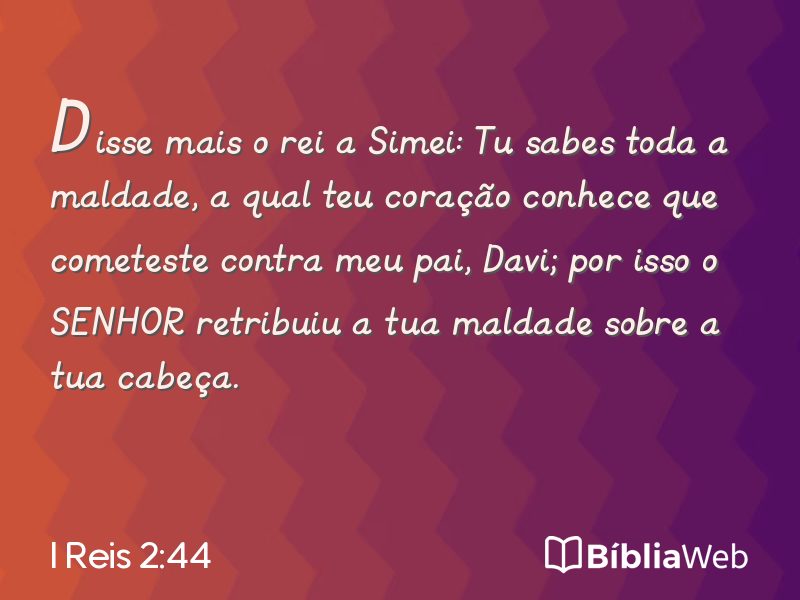 I Reis 2:44 em imagem para compartilhar
