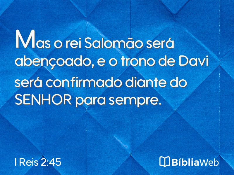 I Reis 2:45 em imagem para compartilhar