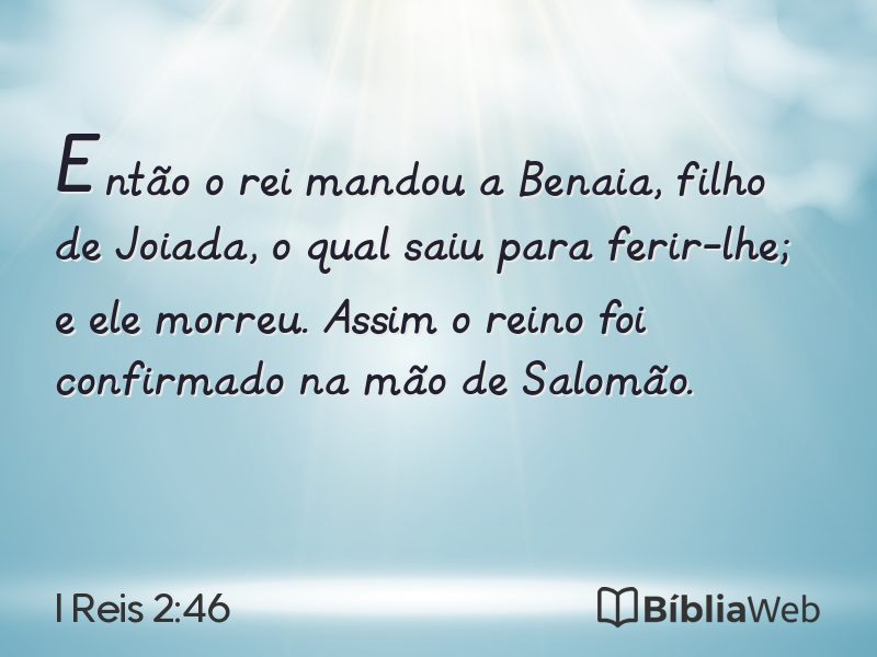 I Reis 2:46 em imagem para compartilhar