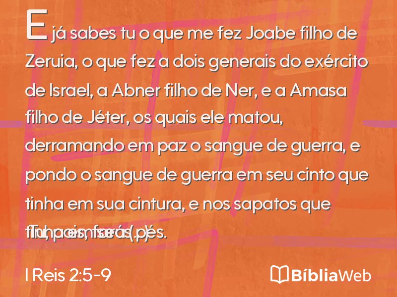 I Reis 2:5-9 em imagem para compartilhar