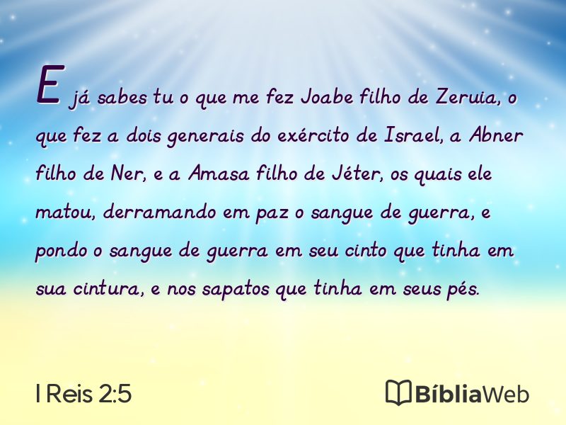 I Reis 2:5 em imagem para compartilhar