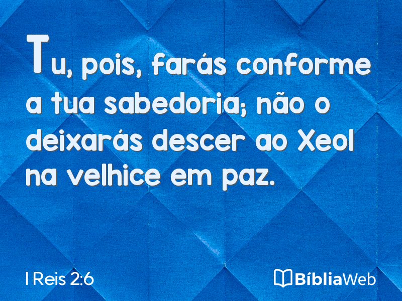 I Reis 2:6 em imagem para compartilhar