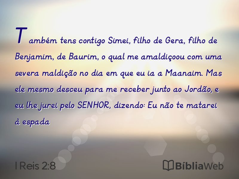I Reis 2:8 em imagem para compartilhar