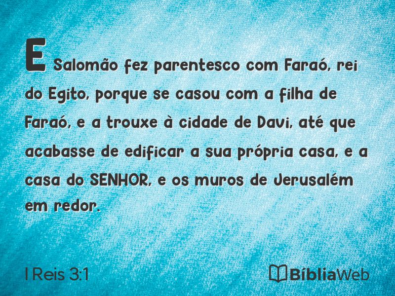 I Reis 3:1 em imagem para compartilhar