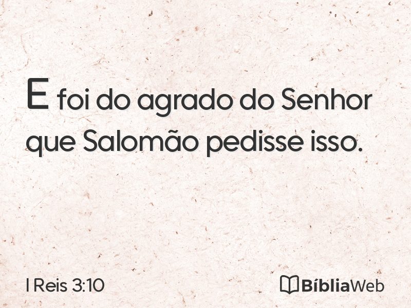I Reis 3:10 em imagem para compartilhar