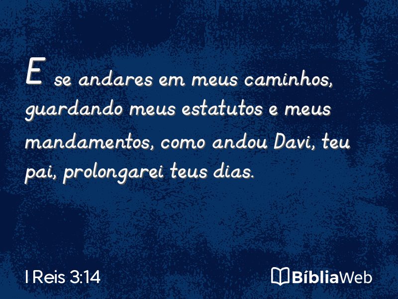 I Reis 3:14 em imagem para compartilhar