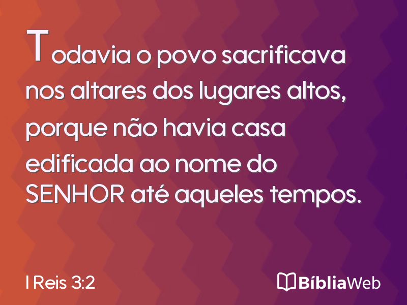 I Reis 3:2 em imagem para compartilhar