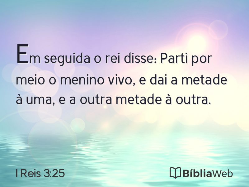 I Reis 3:25 em imagem para compartilhar