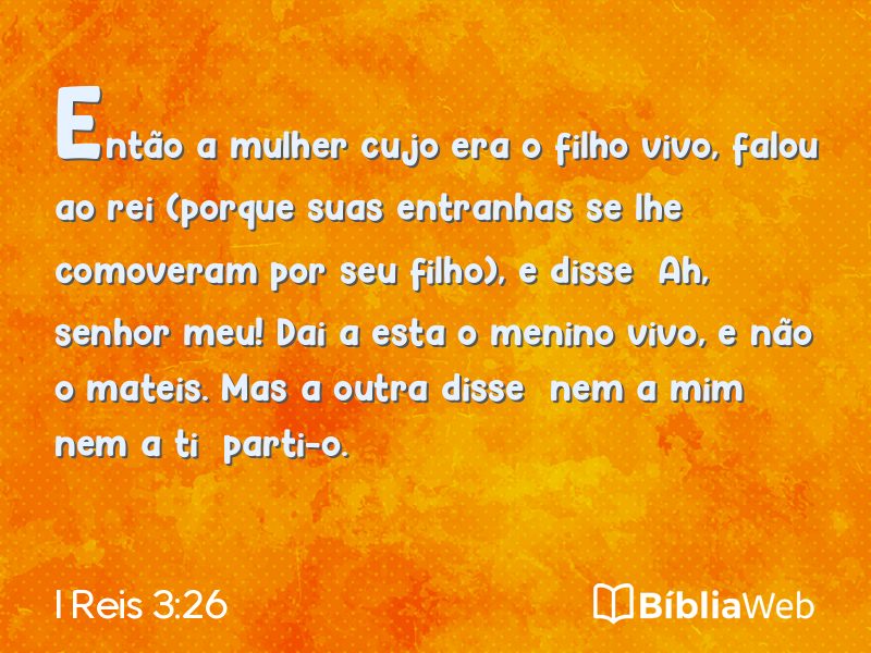 I Reis 3:26 em imagem para compartilhar