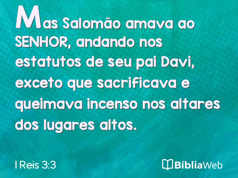 I Reis 3:3 em imagem para compartilhar