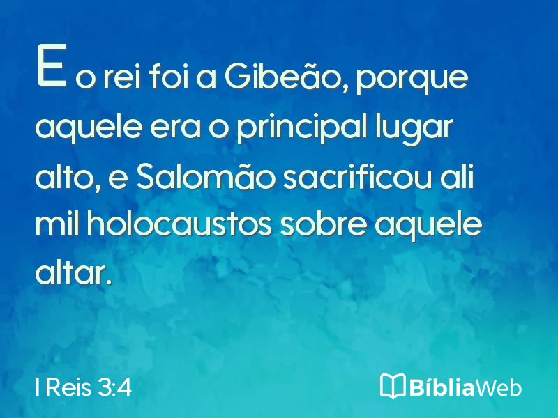 I Reis 3:4 em imagem para compartilhar