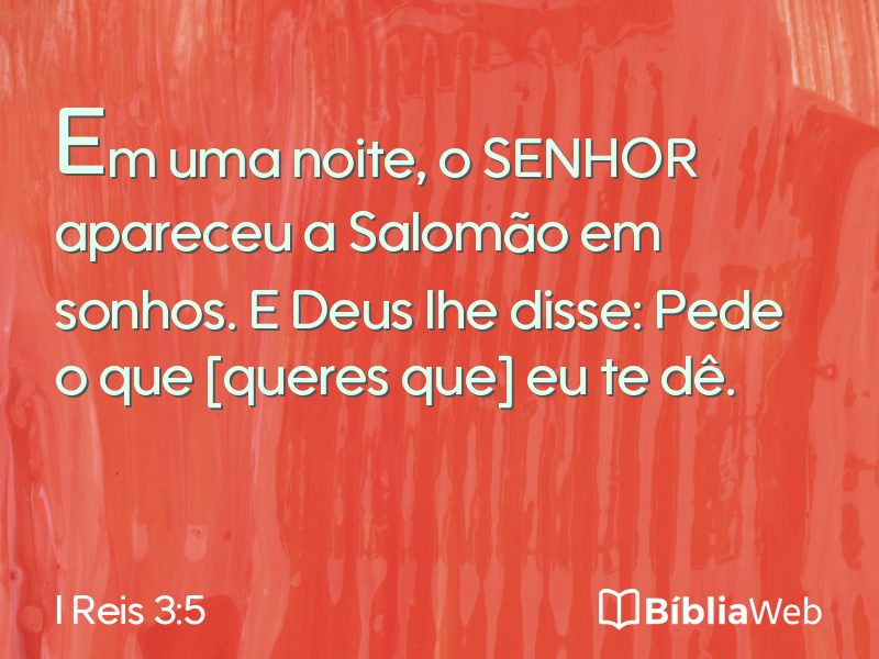 I Reis 3:5 em imagem para compartilhar
