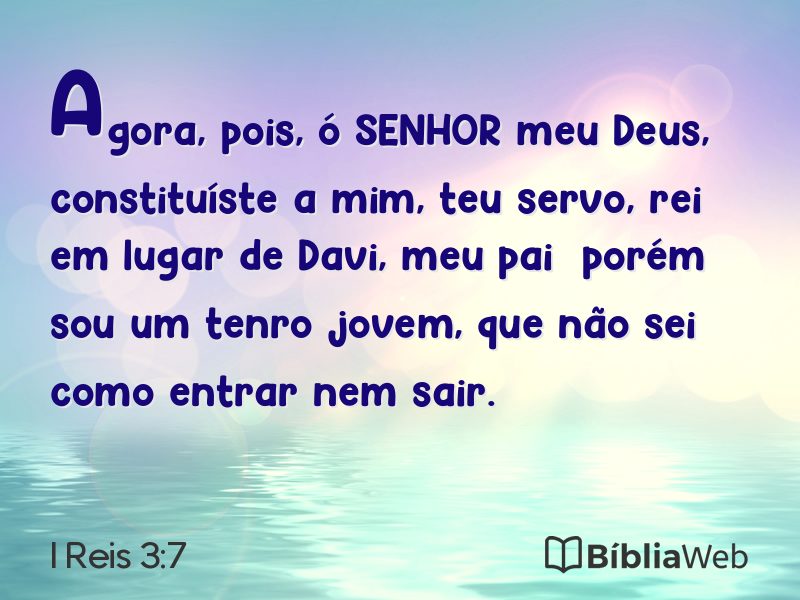 I Reis 3:7 em imagem para compartilhar