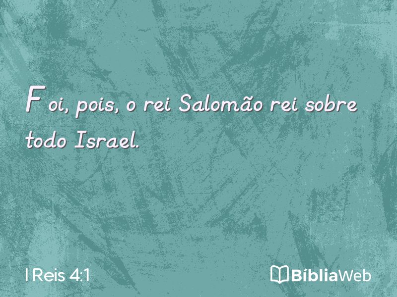 I Reis 4:1 em imagem para compartilhar