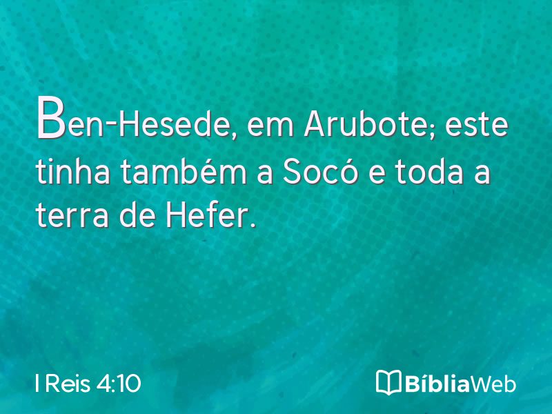 I Reis 4:10 em imagem para compartilhar
