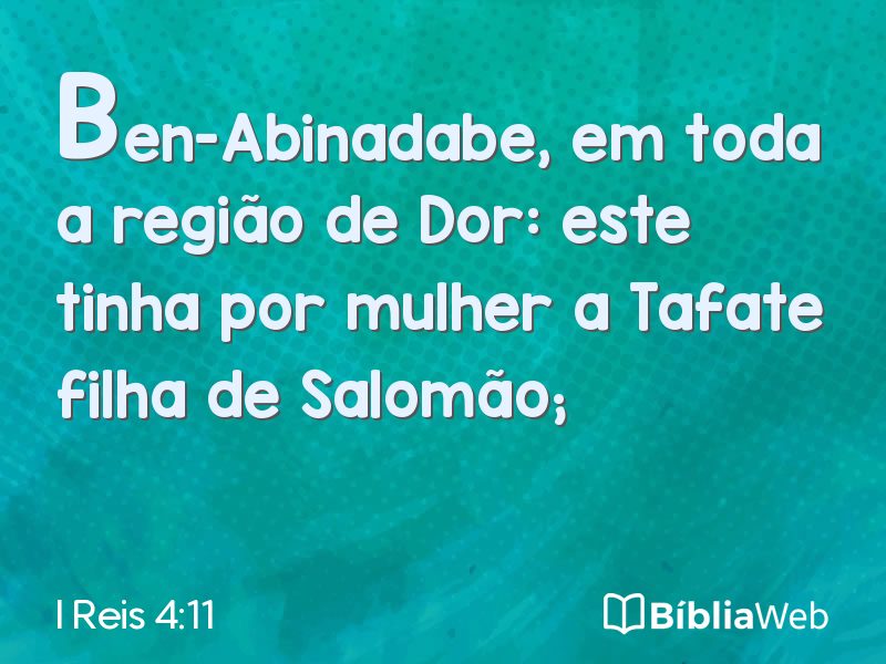 I Reis 4:11 em imagem para compartilhar