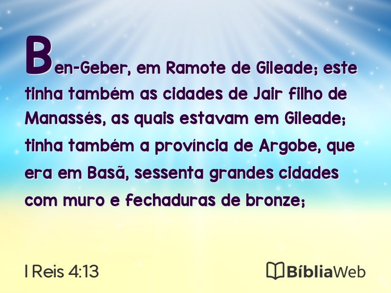 I Reis 4:13 em imagem para compartilhar