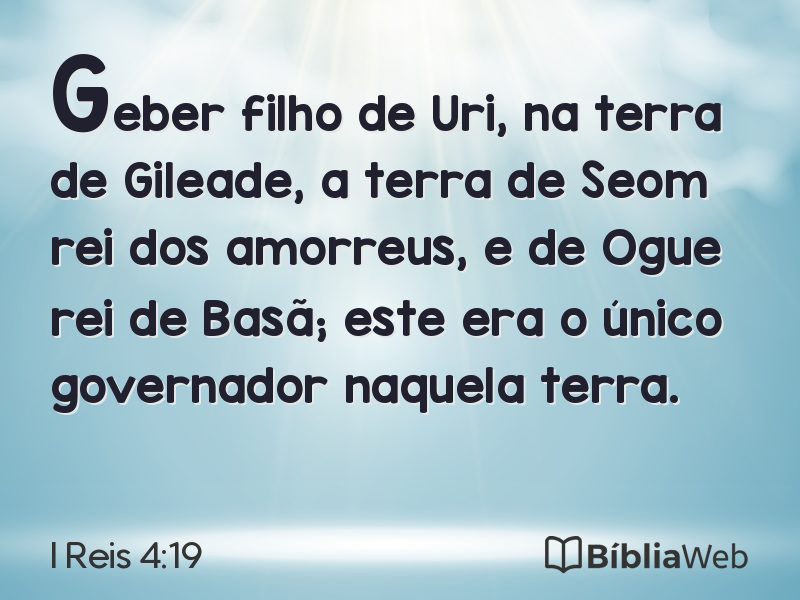 I Reis 4:19 em imagem para compartilhar