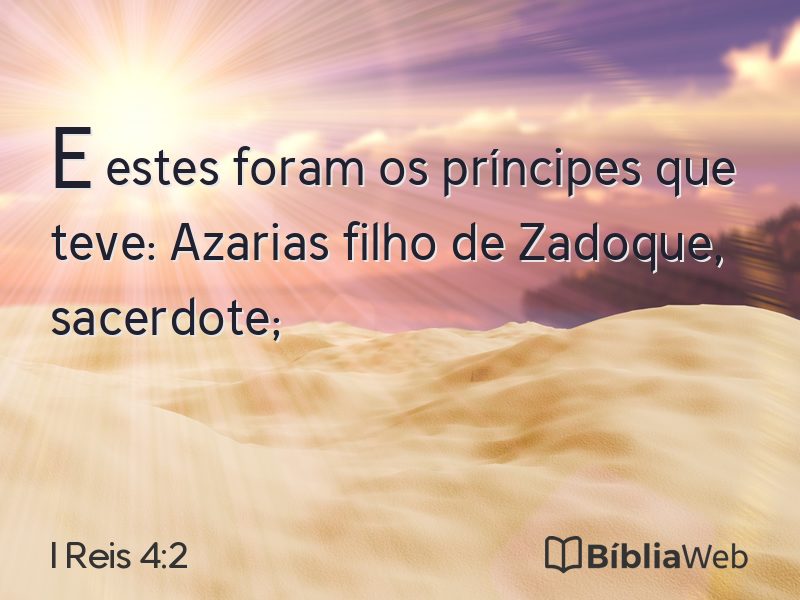 I Reis 4:2 em imagem para compartilhar