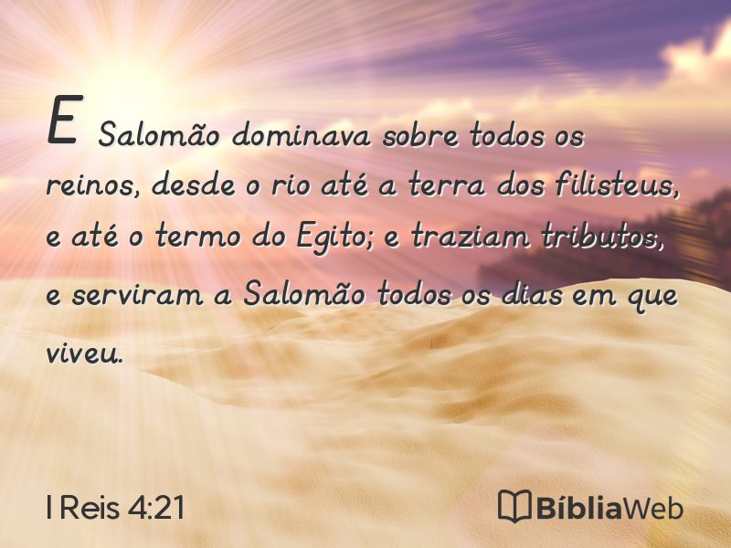 I Reis 4:21 em imagem para compartilhar