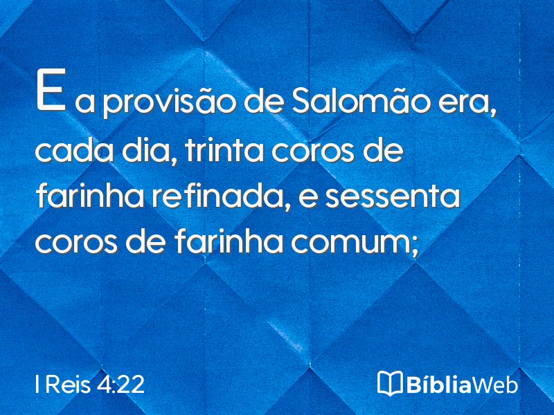 I Reis 4:22 em imagem para compartilhar
