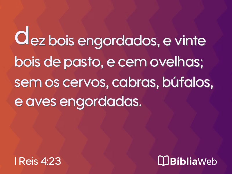 I Reis 4:23 em imagem para compartilhar