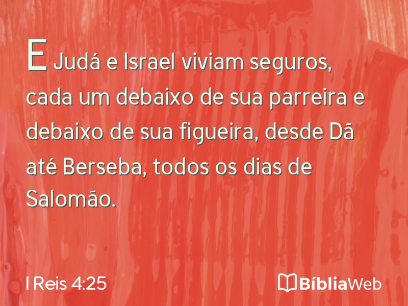 I Reis 4:25 em imagem para compartilhar