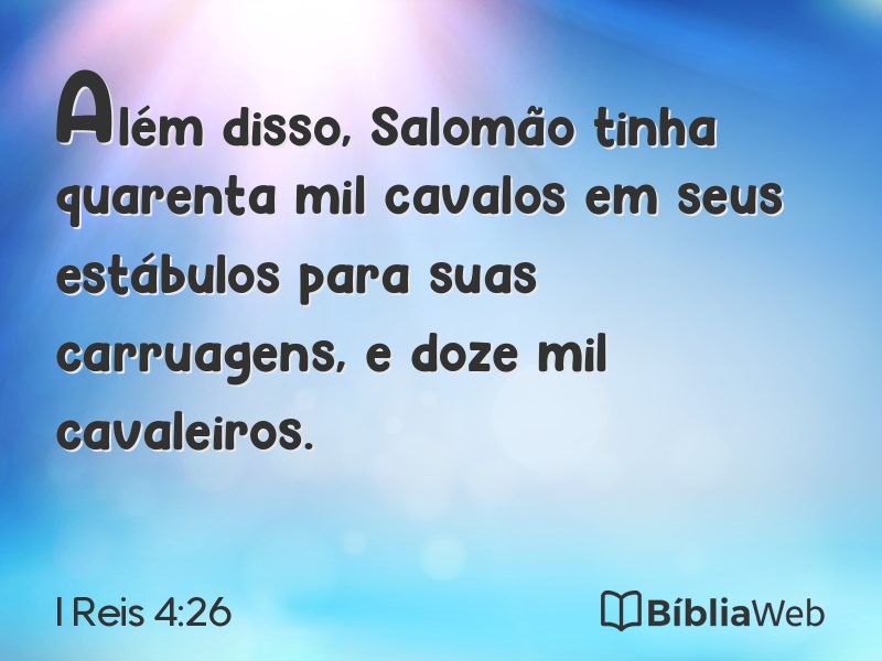 I Reis 4:26 em imagem para compartilhar