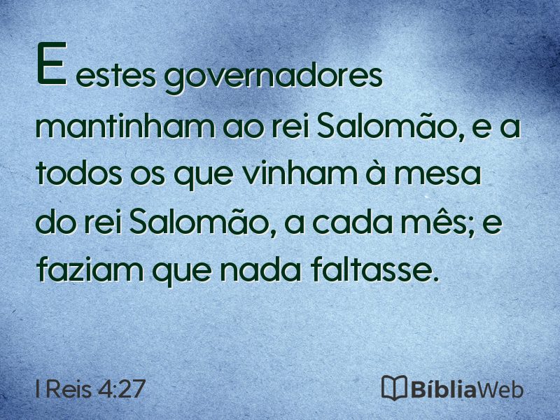 I Reis 4:27 em imagem para compartilhar