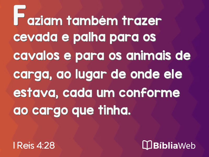 I Reis 4:28 em imagem para compartilhar