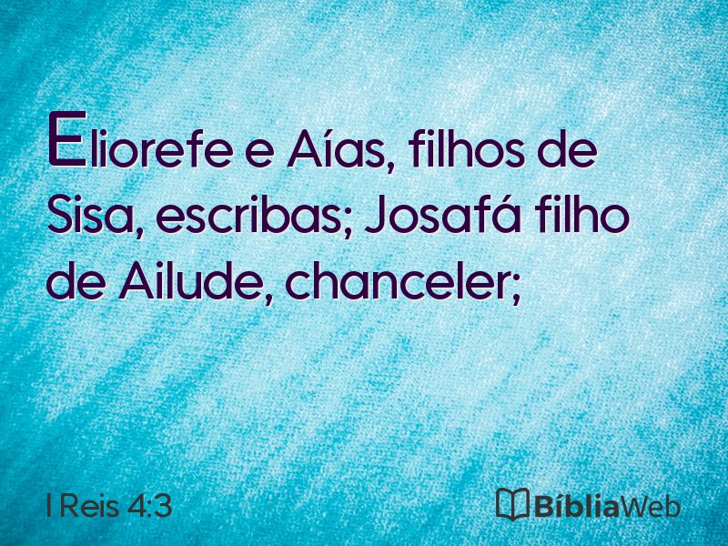 I Reis 4:3 em imagem para compartilhar