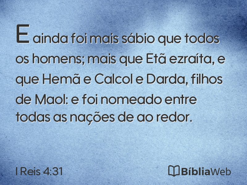 I Reis 4:31 em imagem para compartilhar