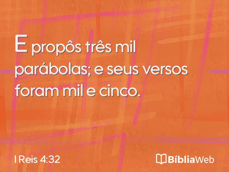 I Reis 4:32 em imagem para compartilhar