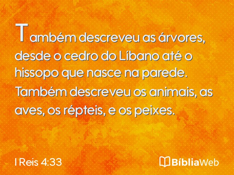 I Reis 4:33 em imagem para compartilhar