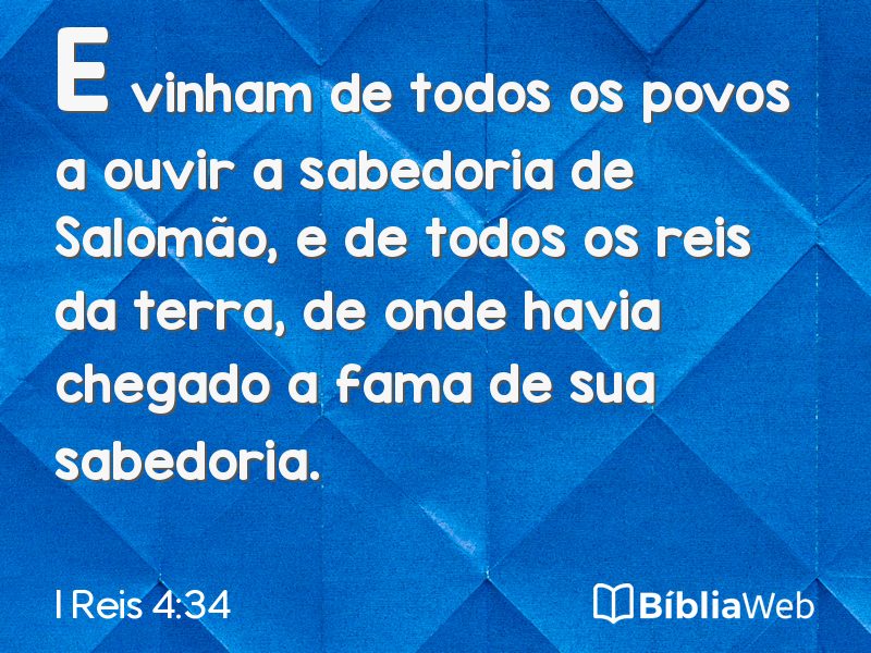 I Reis 4:34 em imagem para compartilhar