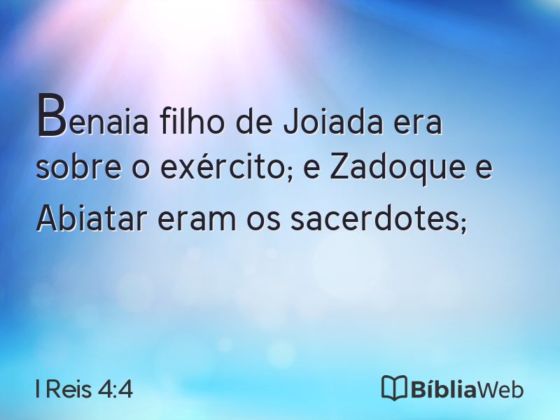 I Reis 4:4 em imagem para compartilhar