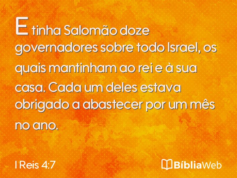 I Reis 4:7 em imagem para compartilhar
