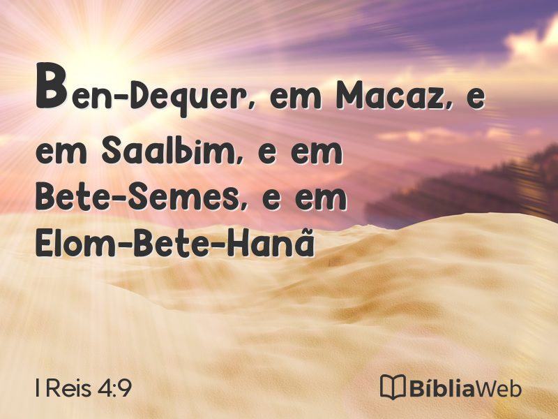 I Reis 4:9 em imagem para compartilhar